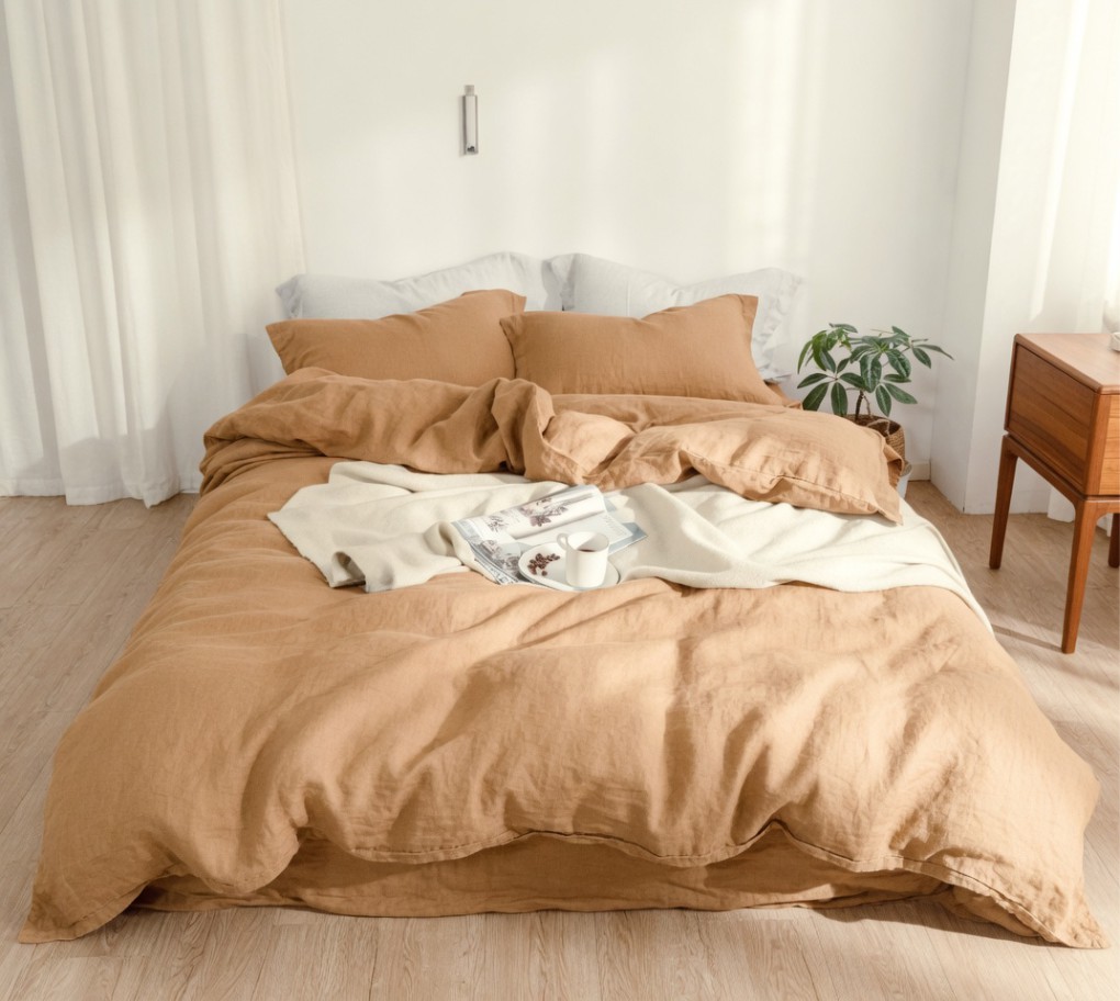 ID1740 Flax Linen Ocre KING SIZE PLUS